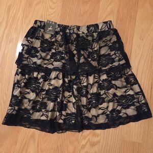 Atmosphere Black Floral Lace Mini Skirt